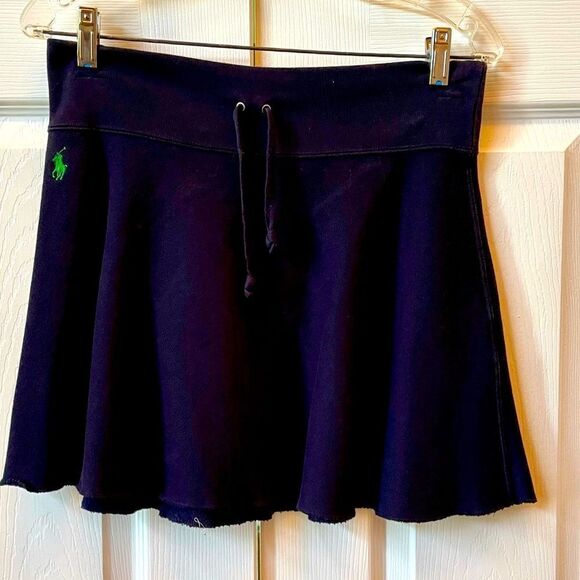 VINTAGE RALPH LAUREN DRAWSTRING SKIRT IN NAVY BLUE SIZE MEDIUM - Picture 1 of 5